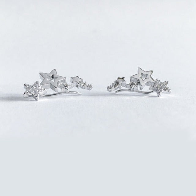 Silver Star Piercing Earrings