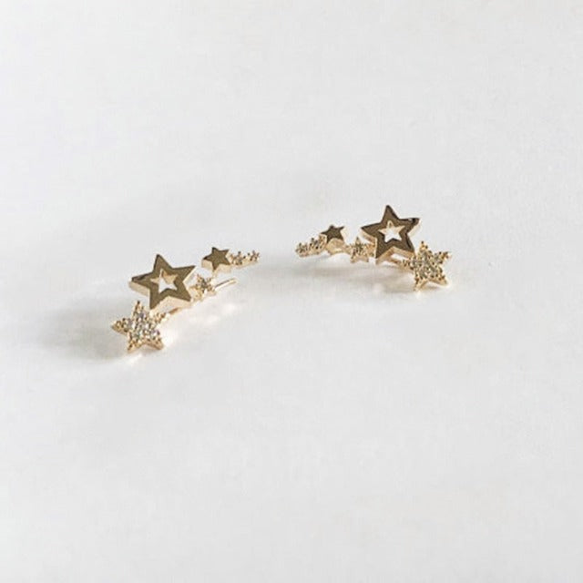 Gold Star Piercing Earrings