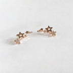 Rose Gold Star Piercing Earrings