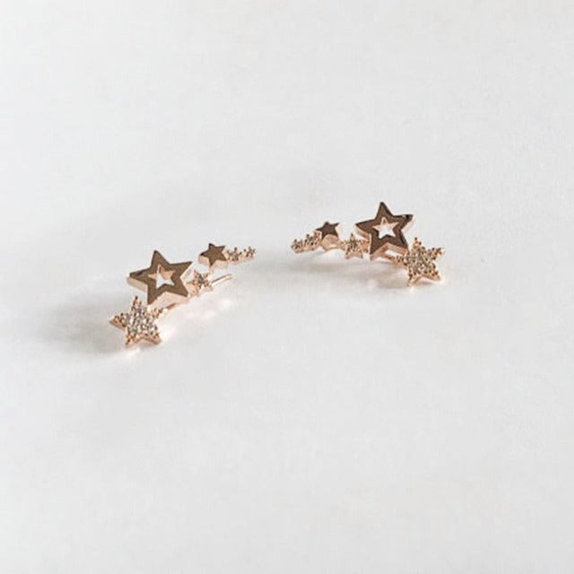 Rose Gold Star Piercing Earrings