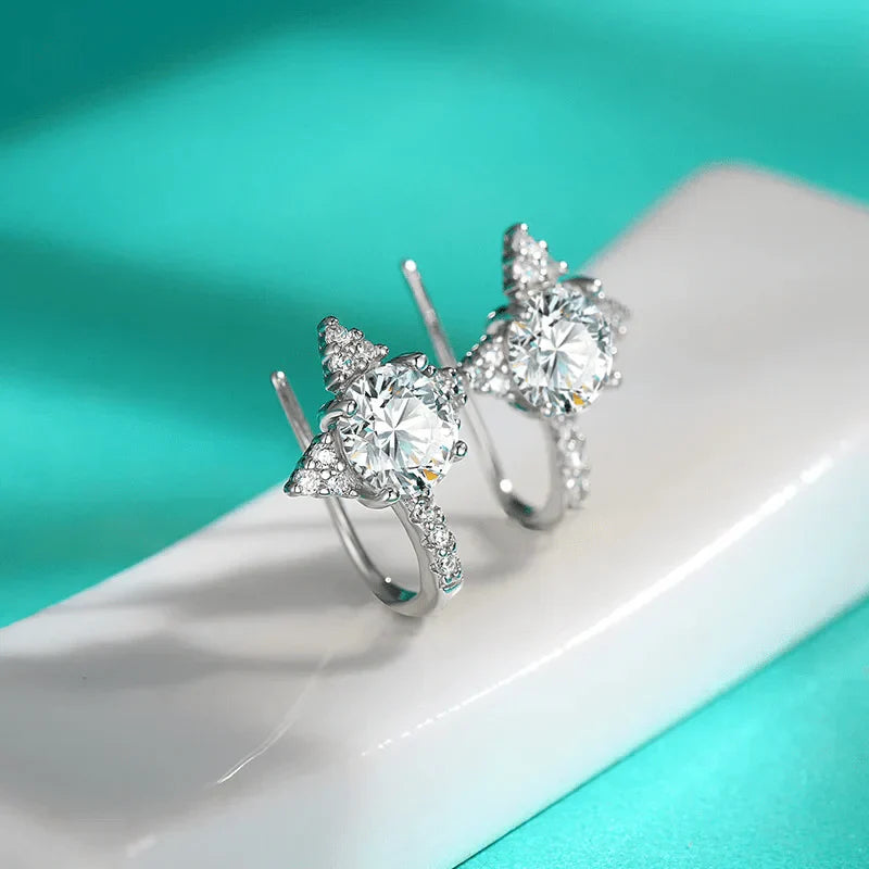 Shooting Star Embrace Earrings with Moissanite