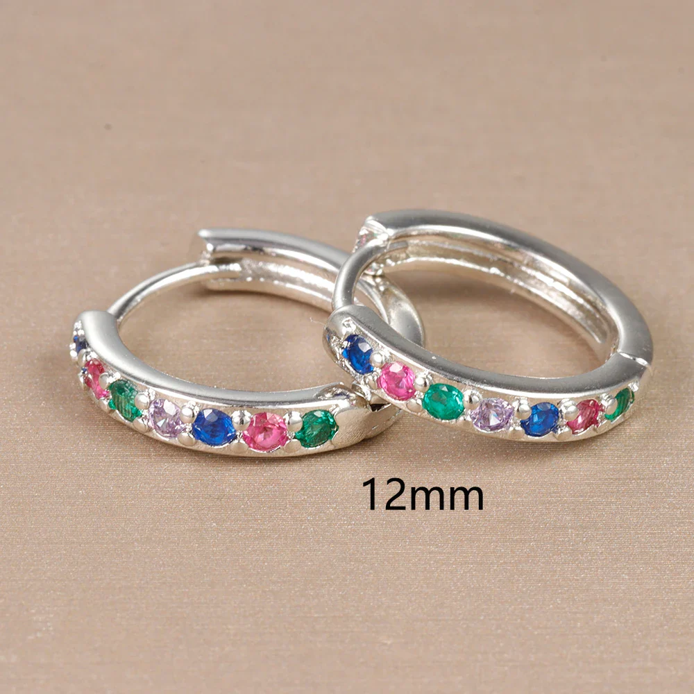 Women's rainbow silver earrings
