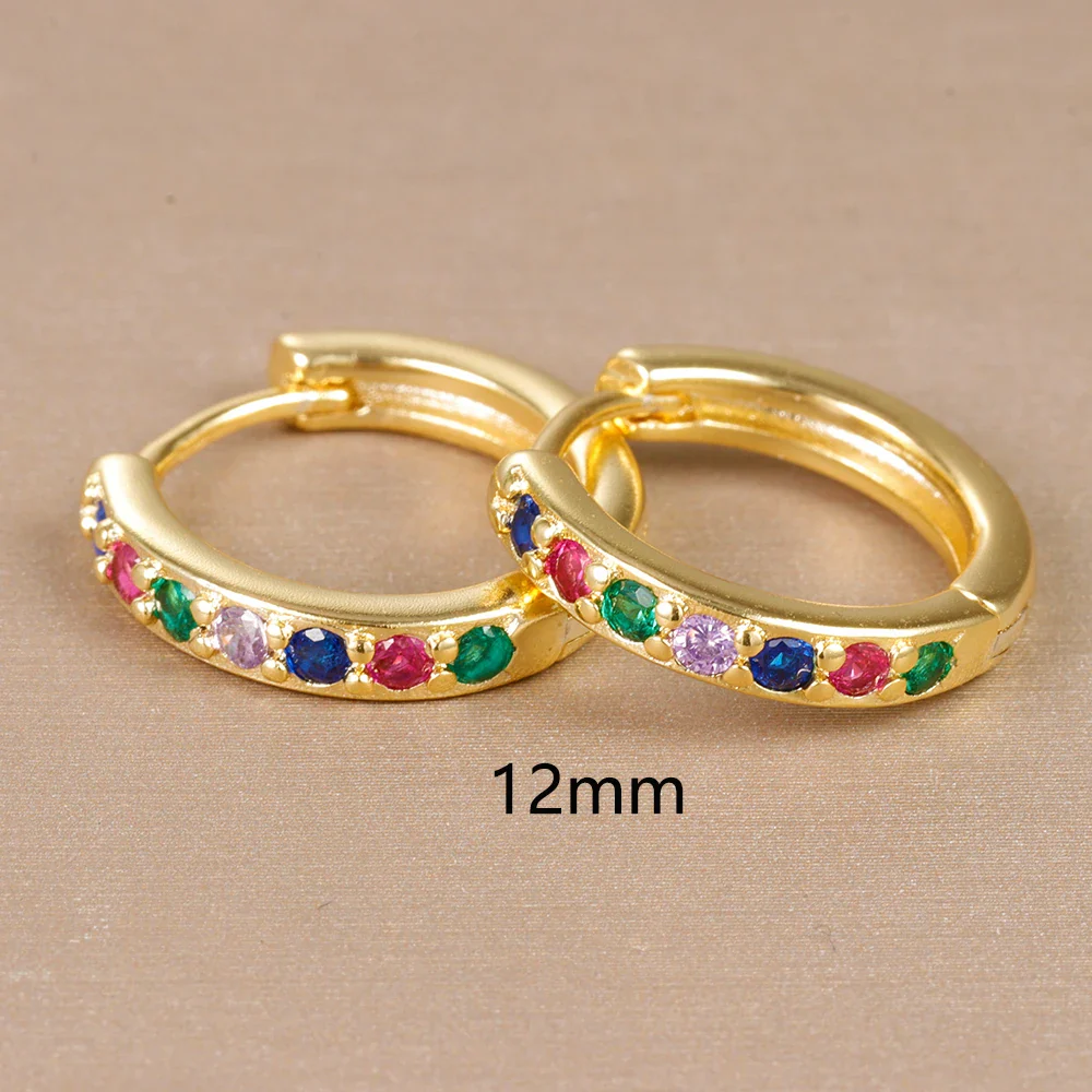 Women's rainbow gold earrings