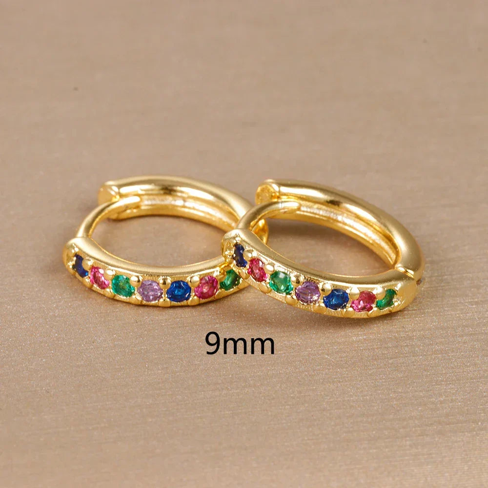 Women's rainbow gold earrings