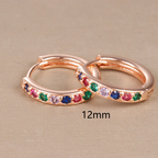 Women's rainbow rose gold earrings