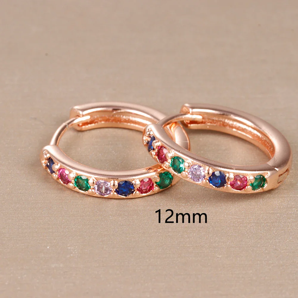 Women's rainbow rose gold earrings