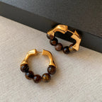 Women's Earrings Tiger Eye Hoop Earrings