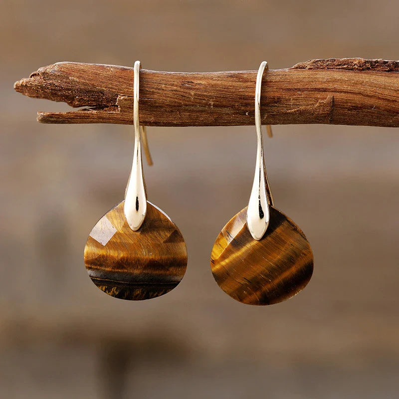Tiger Eye Women's Earrings gold