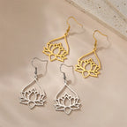Women's Lotus Flower Dangle Earrings