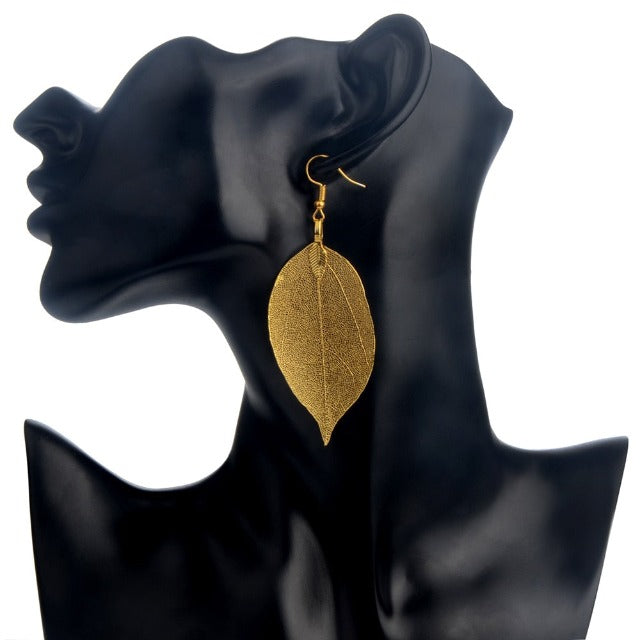 Bohemian Leaf Earrings gold
