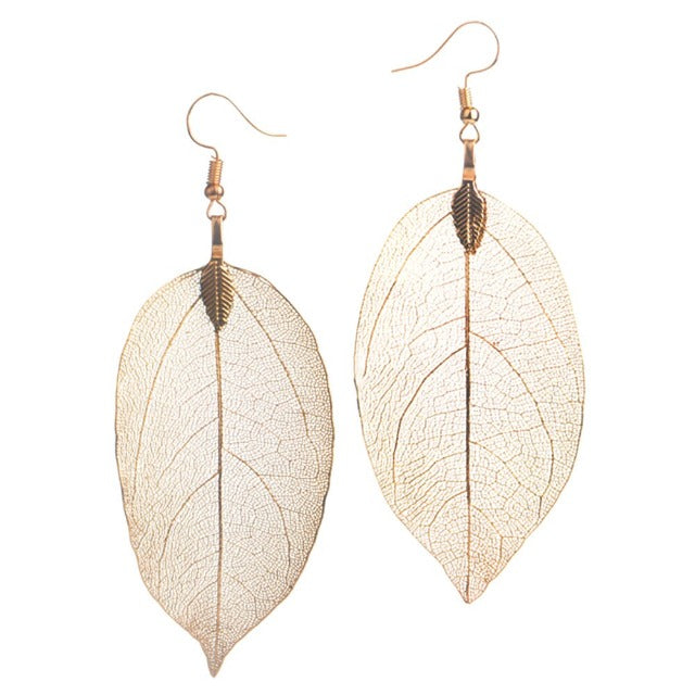 Bohemian Leaf Earrings beige
