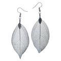 Bohemian Leaf Earrings Hematite gold plated