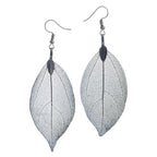 Bohemian Leaf Earrings Hematite gold plated
