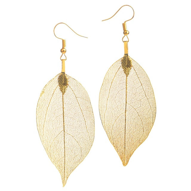 Bohemian Leaf Earrings gold