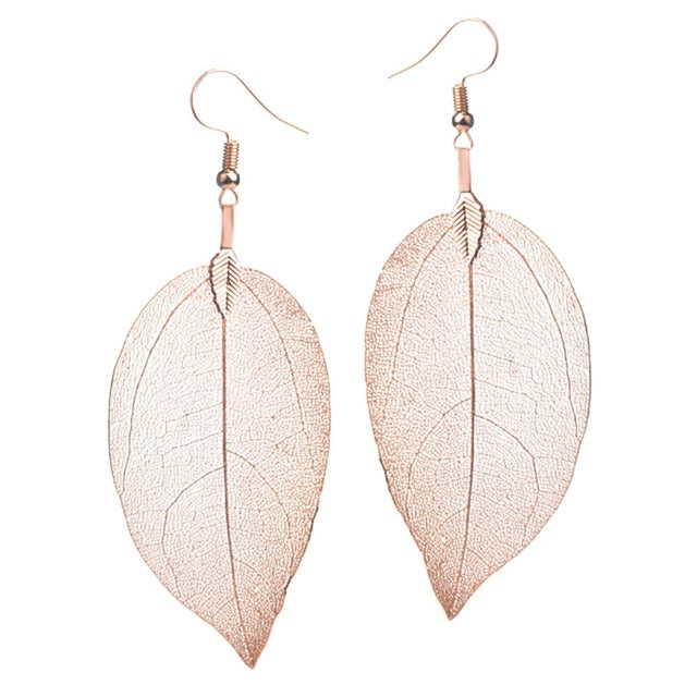 Bohemian Leaf Earrings rose gold