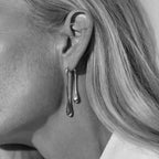 Fine Stud Water Drop Earrings silver