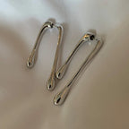 Fine Stud Water Drop Earrings silver