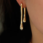 Fine Stud Water Drop Earrings gold