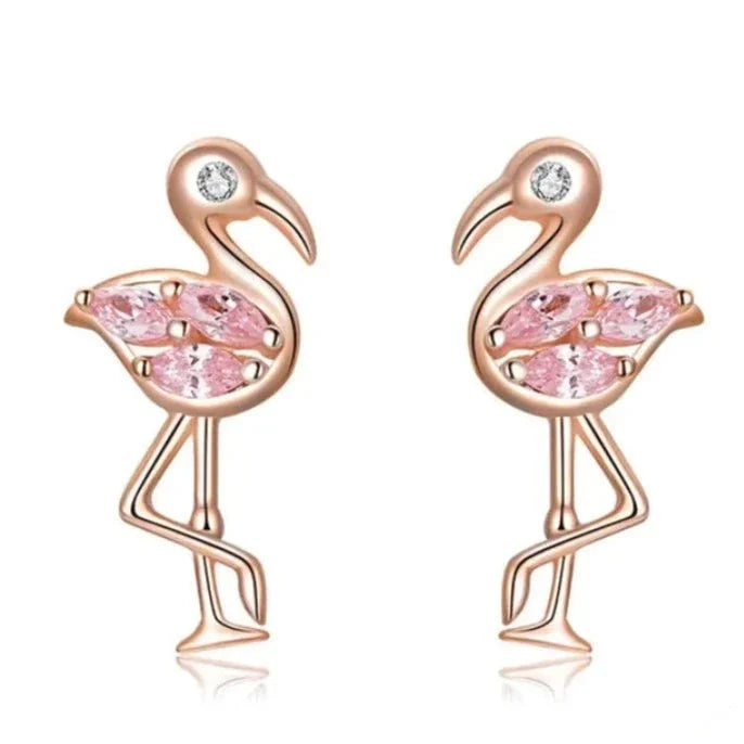 Pink Flamingo Stone Earrings