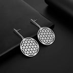 Dangling Flower of Life Earrings silver