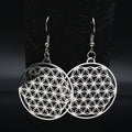 Silver Flower of Life Dangle Earrings