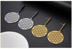 Life Flower Mandala Hanging Earrings for Women Silver
