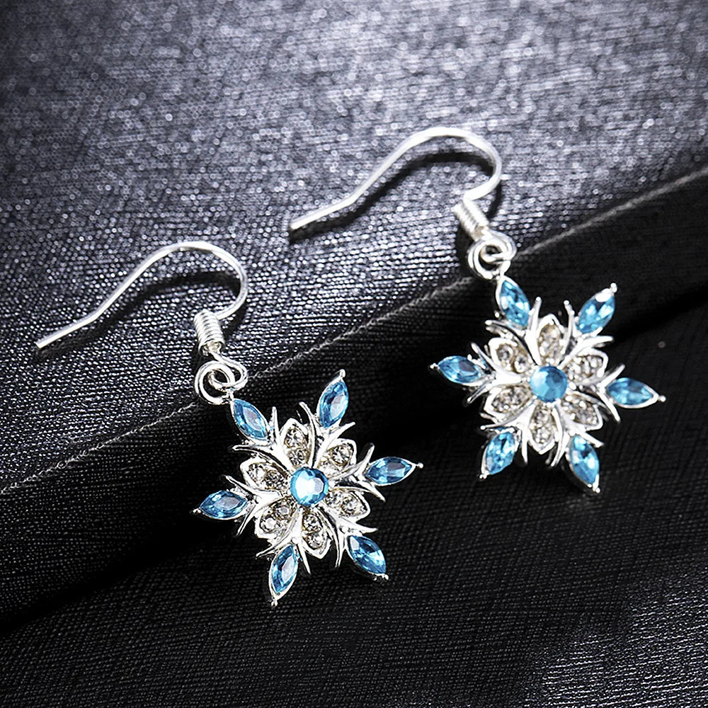 Snowflake Zircon Dangle Earrings Women's style 1