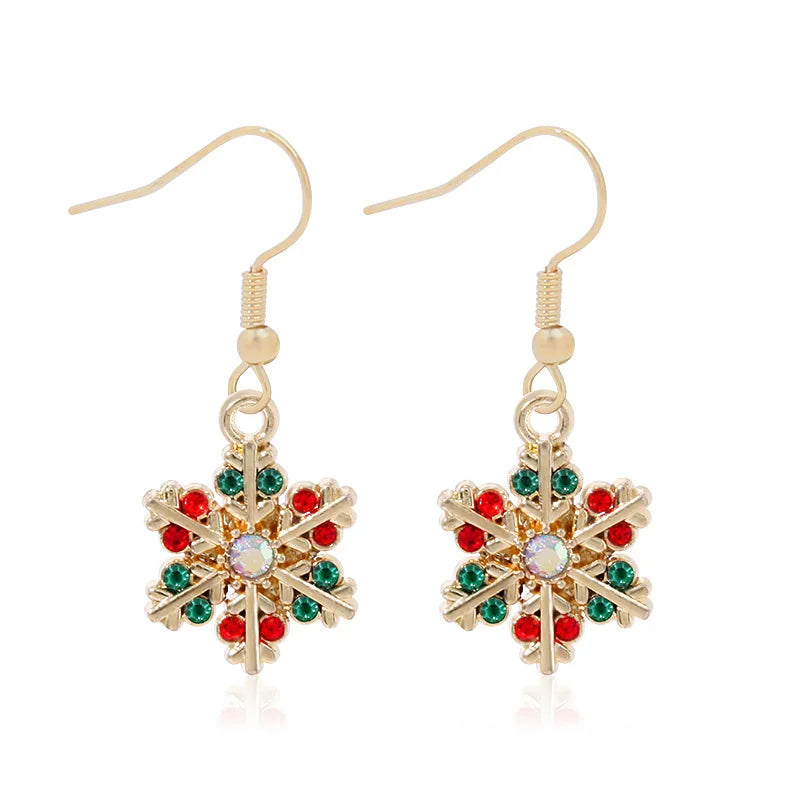 Snowflake Zircon Dangle Earrings Women's style 3