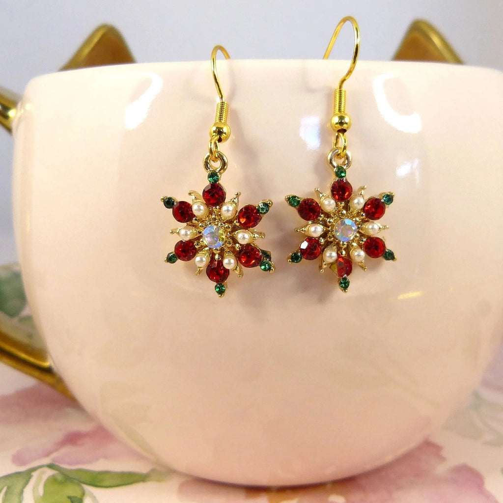 Snowflake Zircon Dangle Earrings Women's style 5