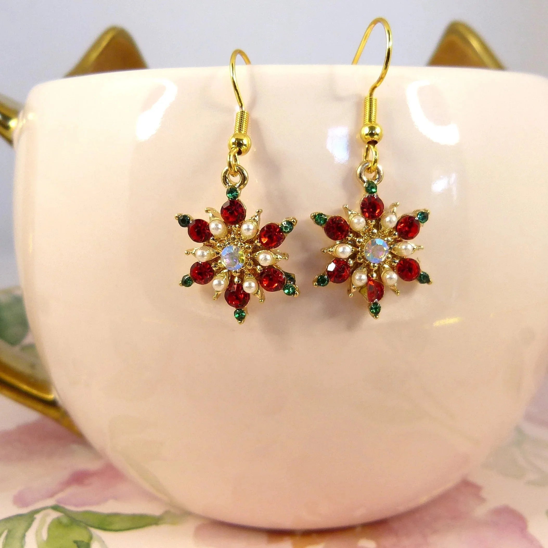 Snowflake Zircon Dangle Earrings Women's style 5
