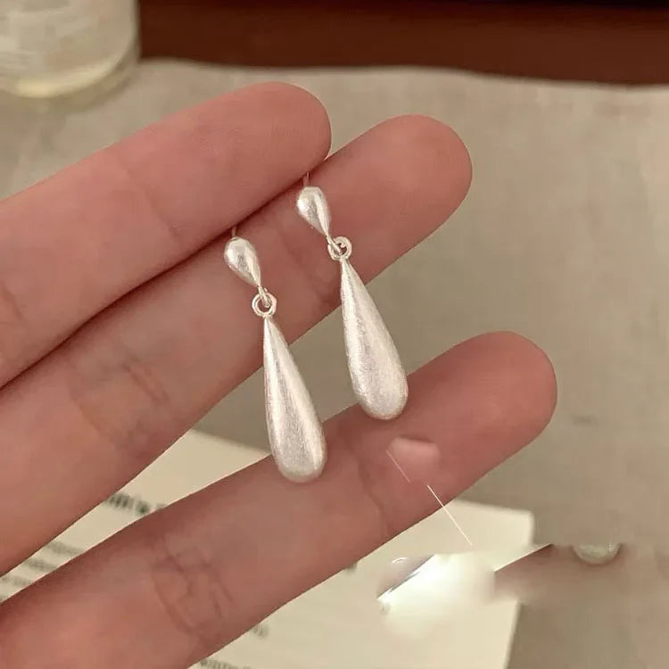 White Zircon Water Drop Stud Earrings