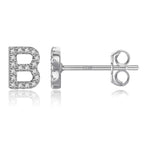Silver initial earrings b