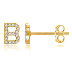 Gold initial earrings b
