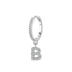 Huggie earrings with initial b