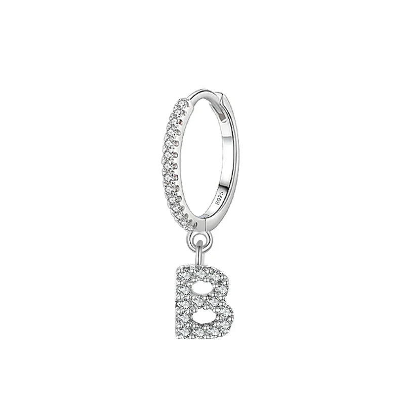 Huggie earrings with initial b