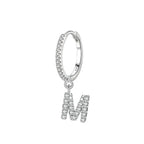 Huggie earrings with initial m