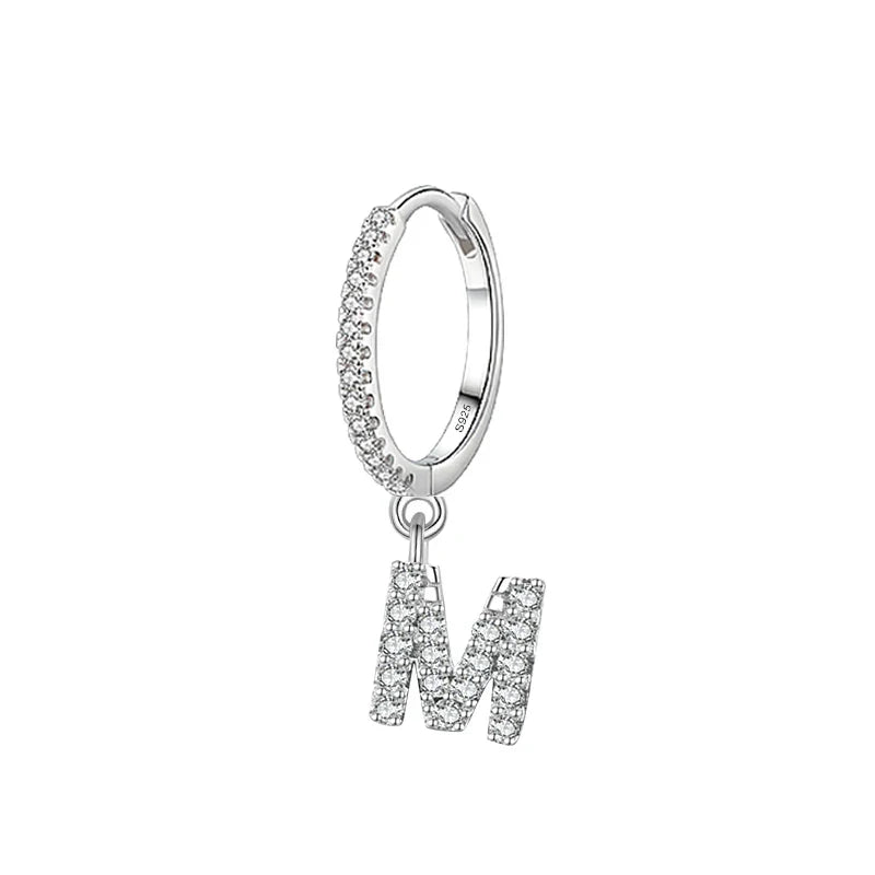 Huggie earrings with initial m