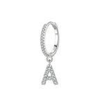 Huggie earrings with initial a