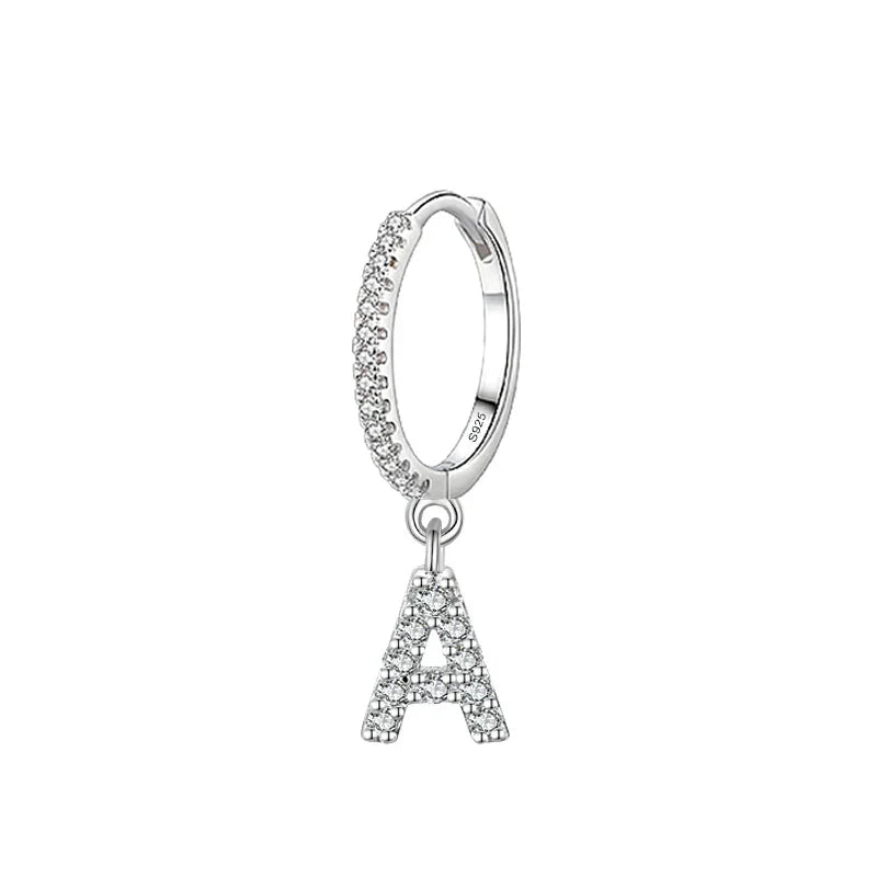 Huggie earrings with initial a