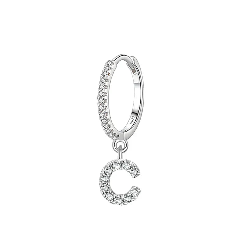 Huggie earrings with initial c
