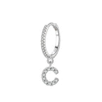 Huggie earrings with initial c