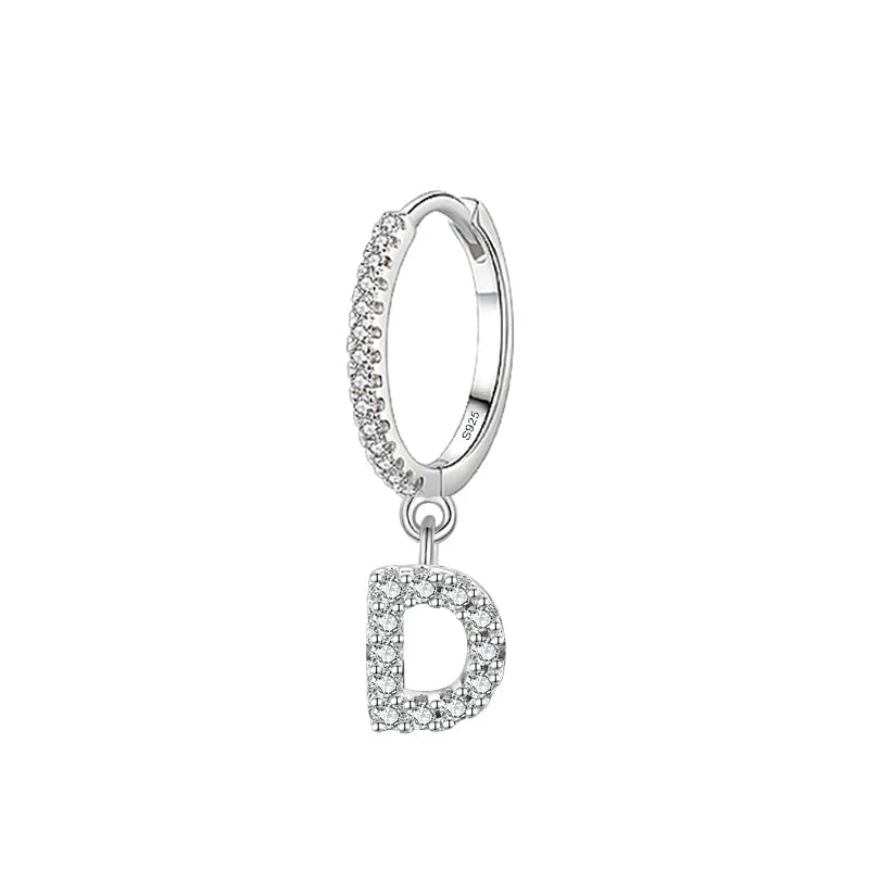Huggie earrings with initial d