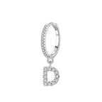 Huggie earrings with initial d