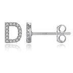Silver initial earrings d