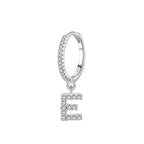 Huggie earrings with initial e