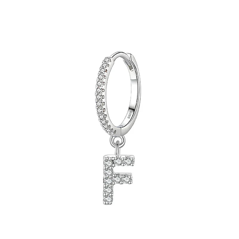 Huggie earrings with initial f