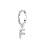 Huggie earrings with initial f