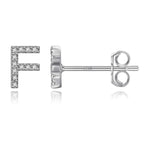 Silver initial earrings f