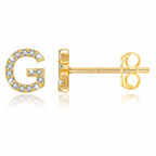 Gold initial earrings g