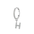 Huggie earrings with initial h